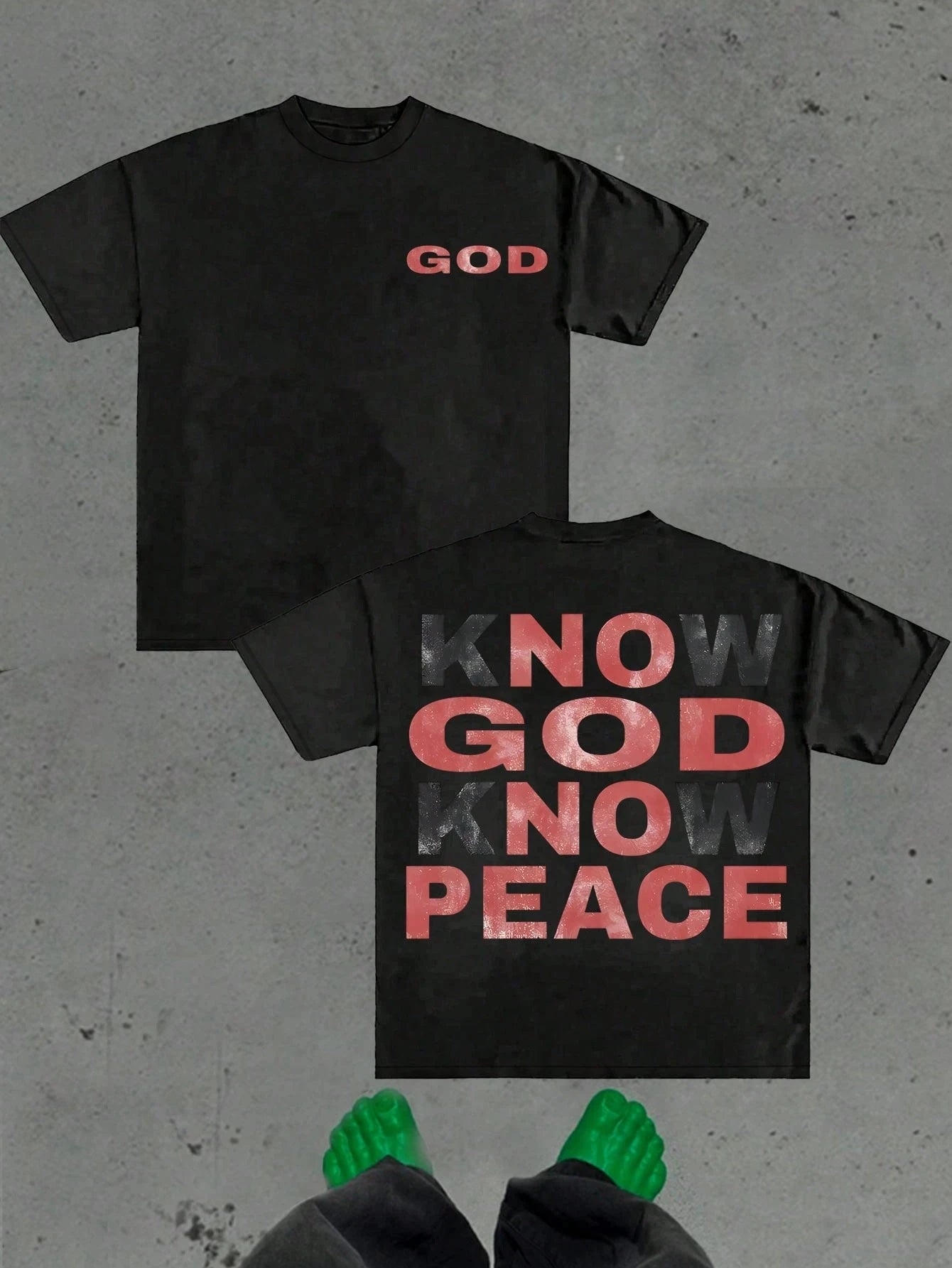 "KNOW GOD Know Peace"  Cotton Graphic  Men's Round Neck Short Sleeved T-Shirt