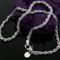 Silver 18/20/22/24 Inch 4mm Twisted Rope Chain Unisex Necklace