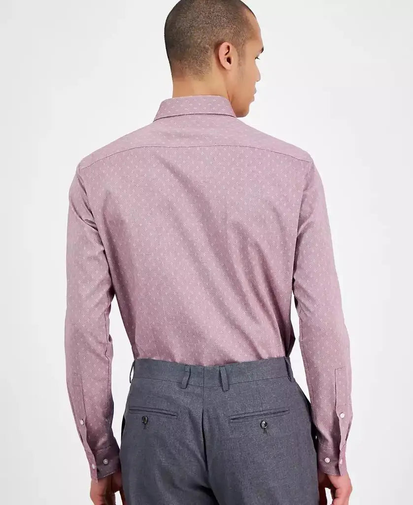 Men's Valerio Long Sleeve Button-Front Geo Print Shirt