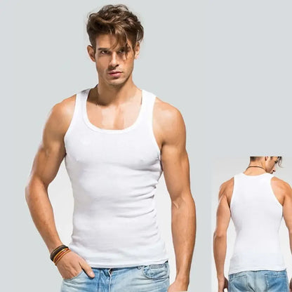 Men's Sleeveless Breathable Cotton Vest - Multi color