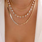Multilevel Geometric Vintage Punk Gold-plate Thick Chain Muli