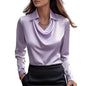 Satin/Silk Elegance Women's Vintage Long Sleeve Blouse