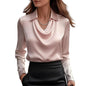 Satin/Silk Elegance Women's Vintage Long Sleeve Blouse