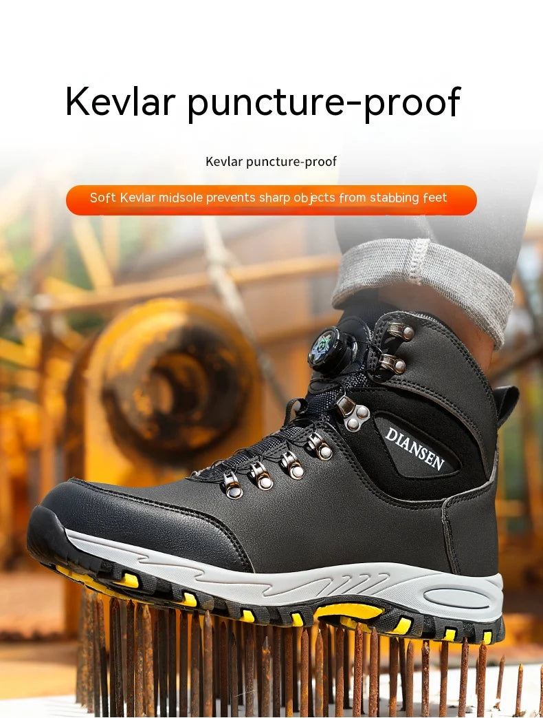 Non Slip Safety Boots with Steel Toe for Men Work