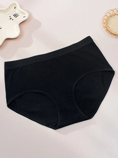 8 pieces of women's mid-high waist cotton breathable and soft underwear