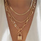 Multilevel Geometric Vintage Punk Gold-plate Thick Chain Muli
