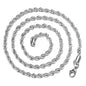 Silver 18/20/22/24 Inch 4mm Twisted Rope Chain Unisex Necklace