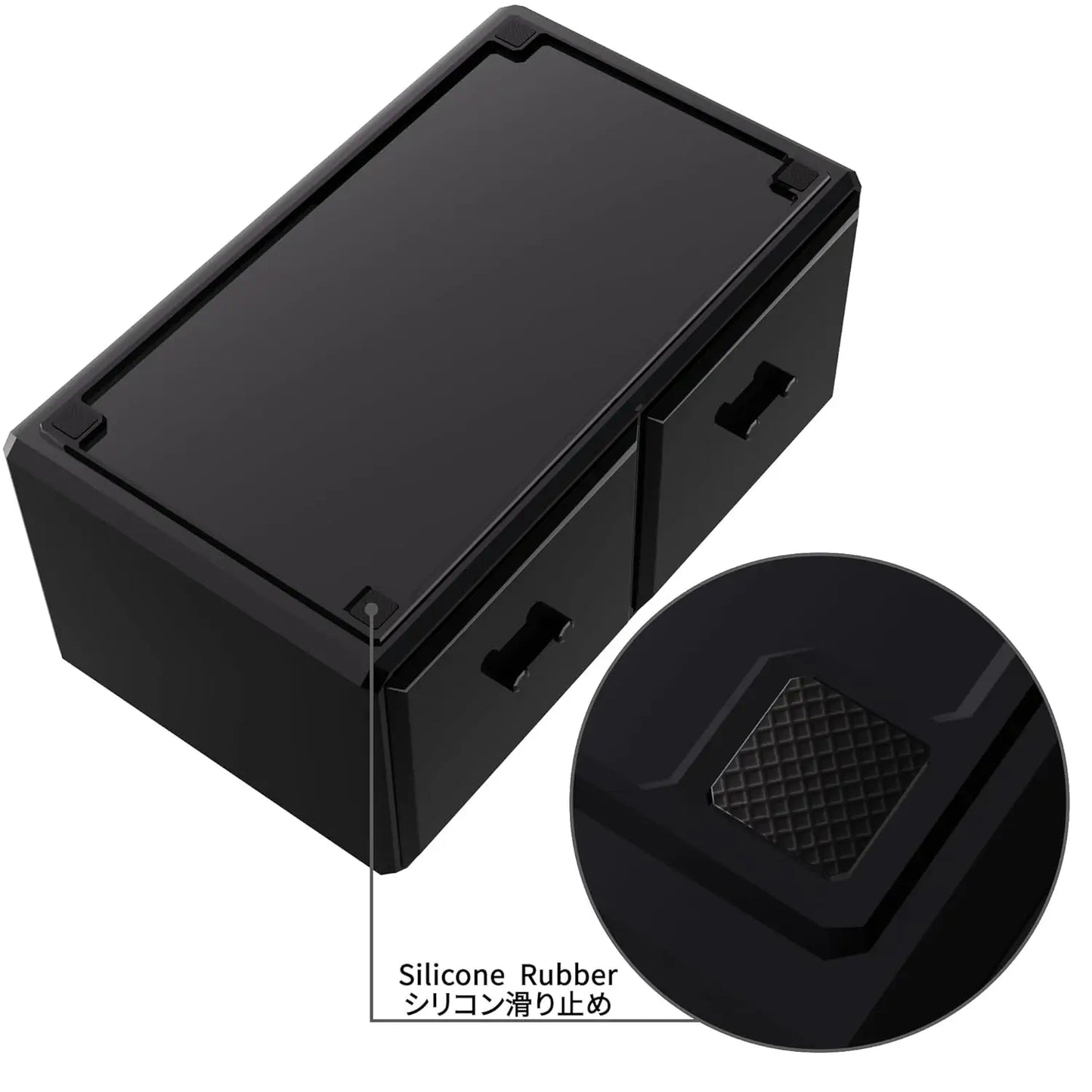 Makeup Cosmetic Organizer with 12 Drawers with Display Boxes & Case (Black)