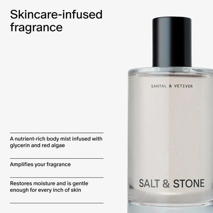 Salt & Stone Body Mist, Skincare Infused Perfume Unisex Hair & Body Spray ,  3.4 fl oz