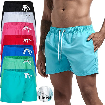 Mens Swim Trunks with Mesh Lining & Side Pockets