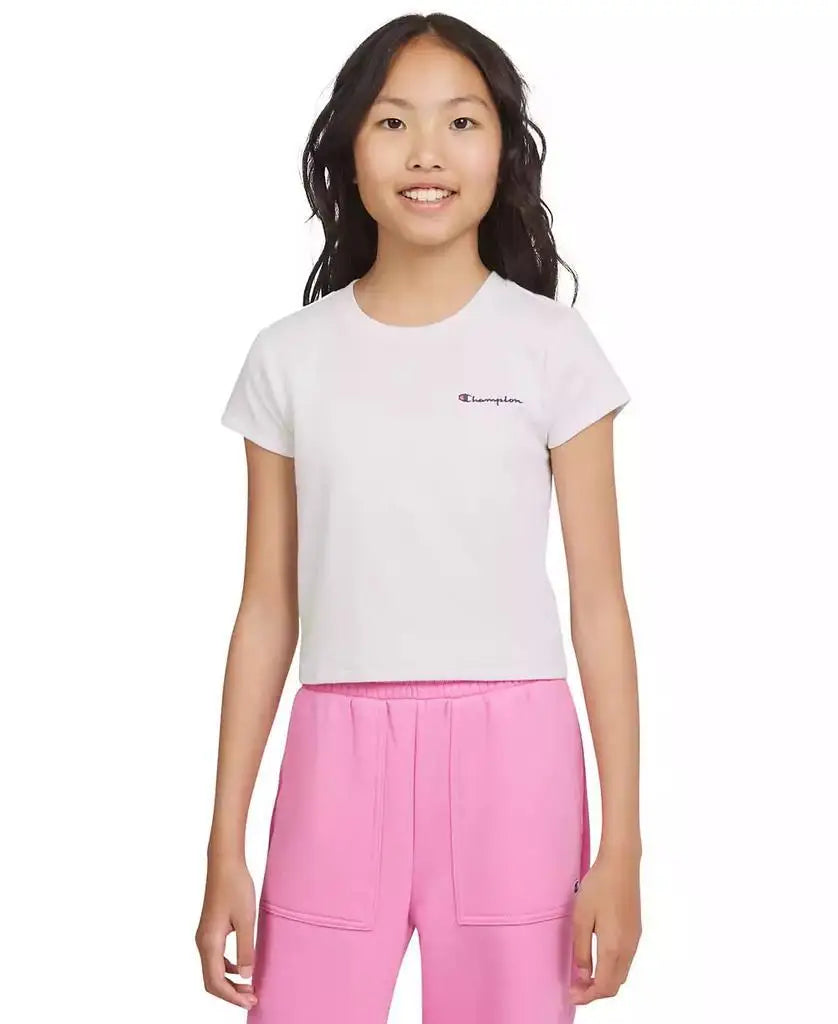 Ribbed Crewneck Short-Sleeve T-Shirt