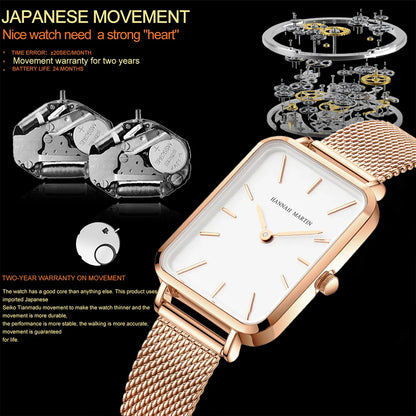 Rose Gold Mesh Strap Women's Watch