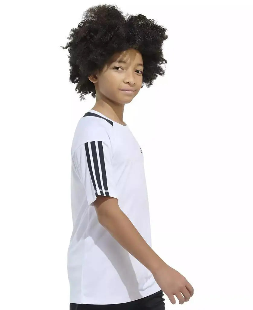 Big Boys  3-Stripe Mesh-Accent Soccer Shirt