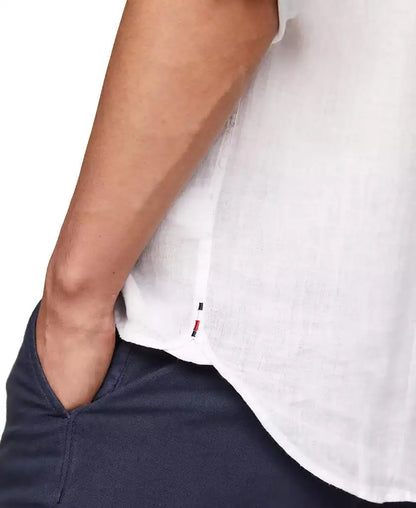 Men's Linen Button-Down Long Sleeve Shirt