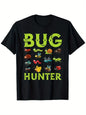Cotton Short Sleeve T-Shirt with Fun Insect Illustrations