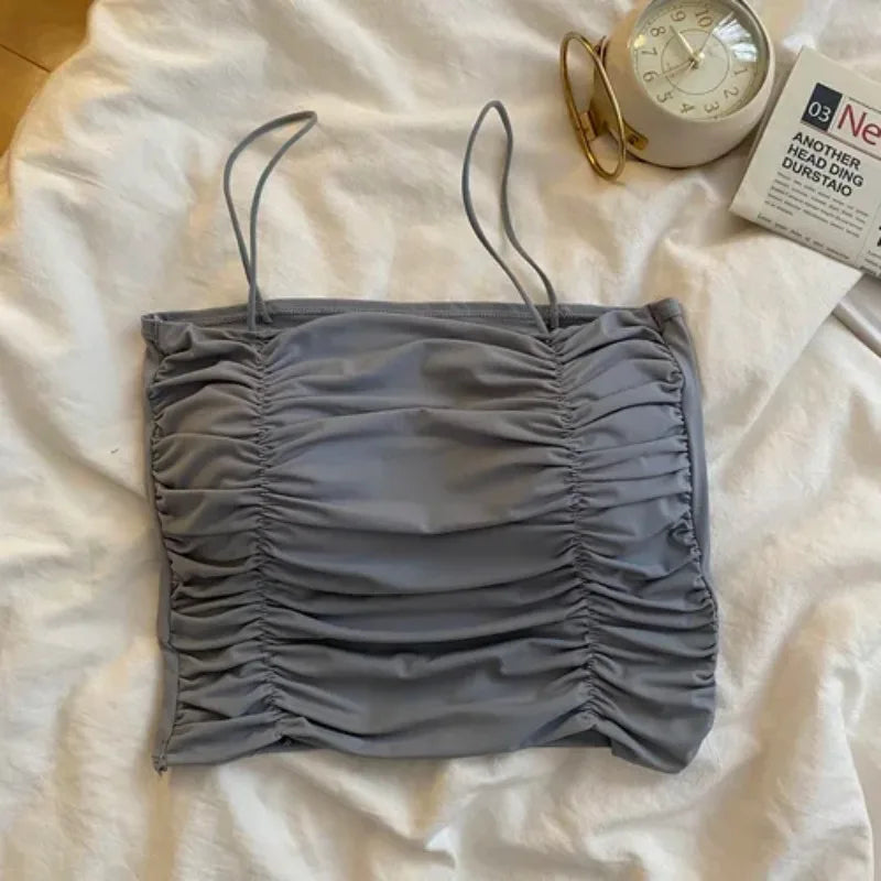 Women Crop Tops Sexy Tank Top For Lady Summer Tube Tops With Cups Female Underwear Lingerie Woman Clothing Girls Camisole Vest