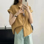 Women's Korean Version of Loose Short-sleeved Polo Shirt Chiffon