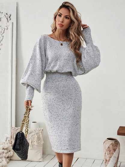 Batwing Sleeve Sweater Dress For Women