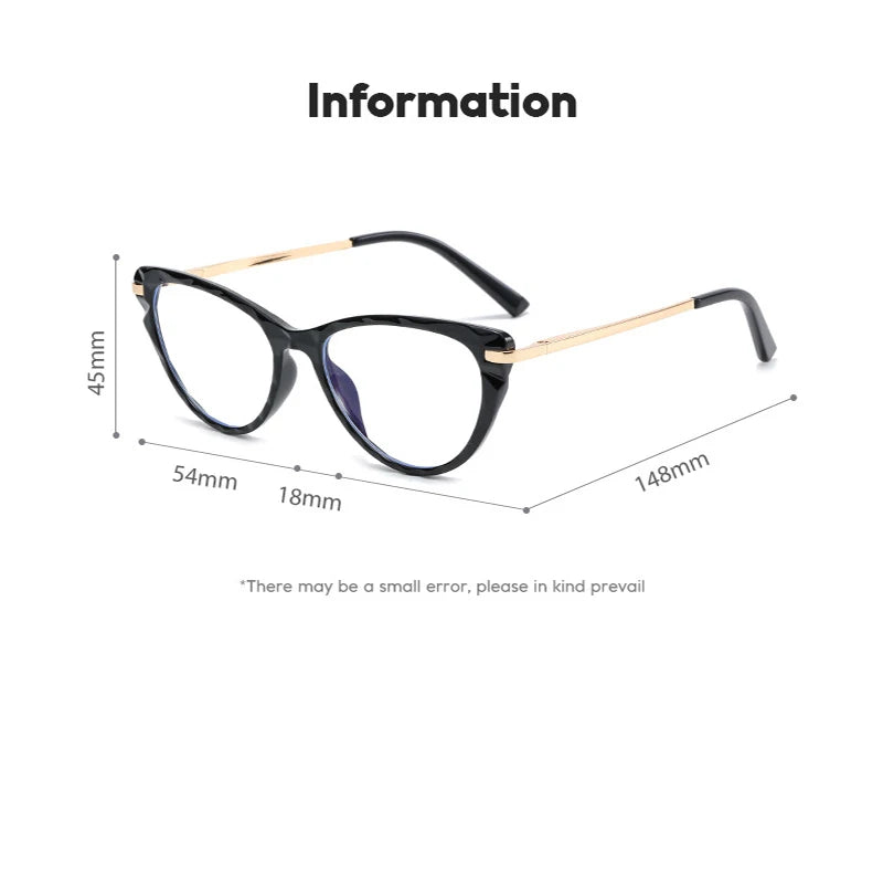 Sexy Cat Eye Vintage Glasses Women Anti Blue Light