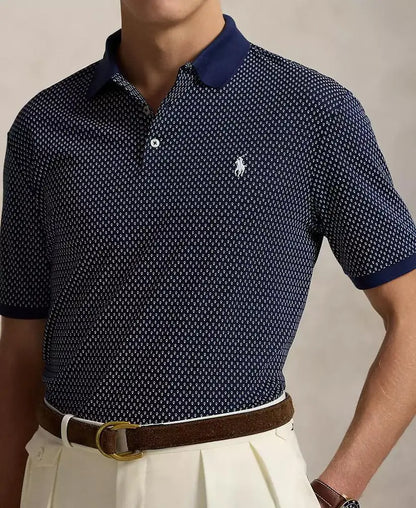 Men's Classic-Fit Print Soft Cotton Polo Shirt