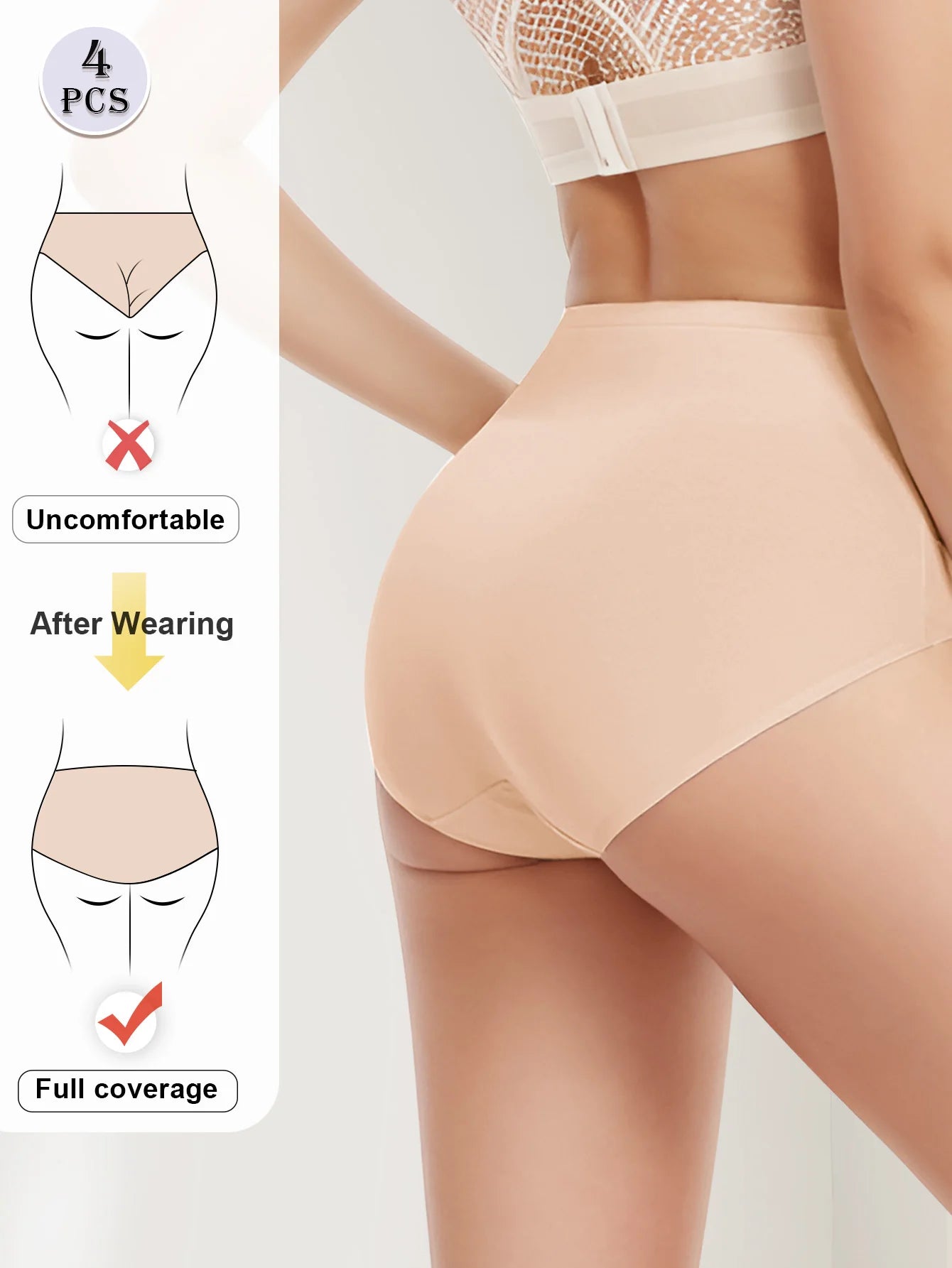Women's High Waisted Underwear Tummy Control