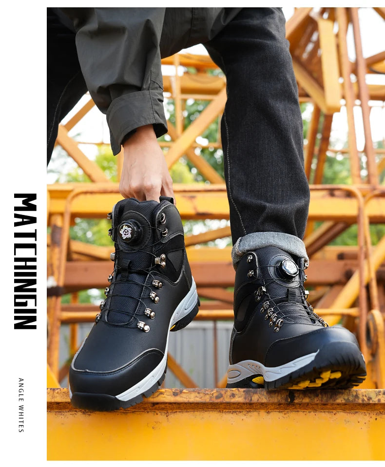 Non Slip Safety Boots with Steel Toe for Men Work