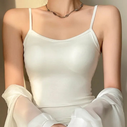 Women Spaghetti Strap Camisole Crop Top