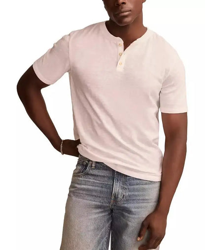 Men's Linen Short Sleeve Henley Shirt