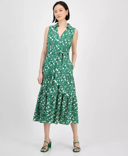 Women's Sleeveless Collared Shirtdress