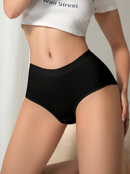 8 pieces of women's mid-high waist cotton breathable and soft underwear