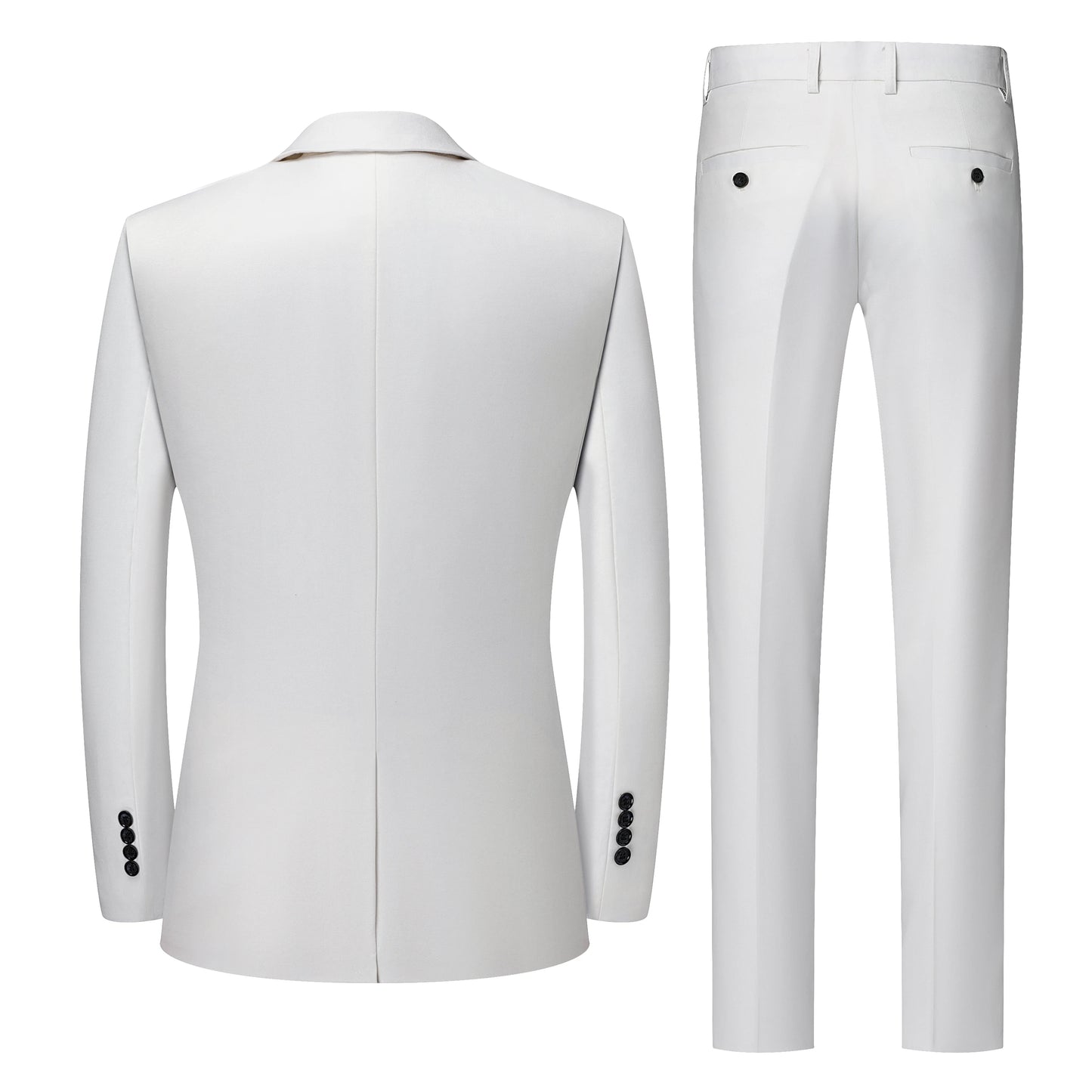 Men's White Two-Piece Wool Business  Suit