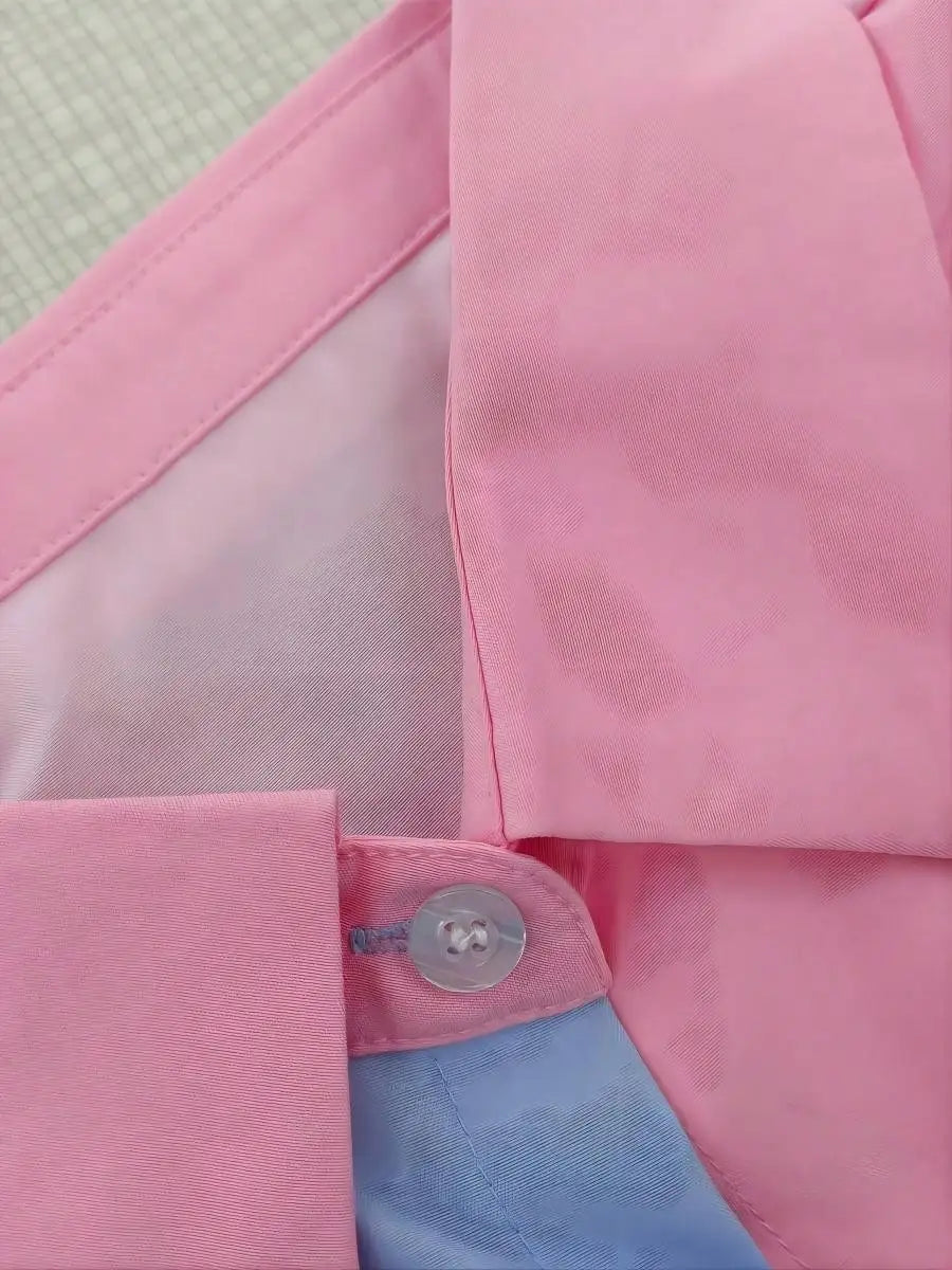 New Women's Color Block Long-sleeved Button Shirt