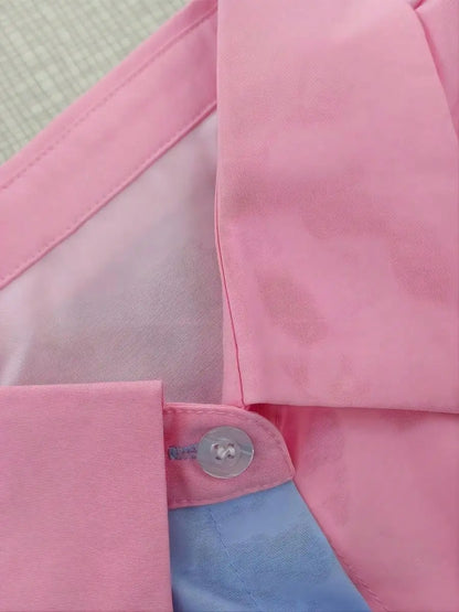 New Women's Color Block Long-sleeved Button Shirt