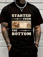 Men "Started From Bottom Food Stamp Coupon" Vintage Washed T Shirt