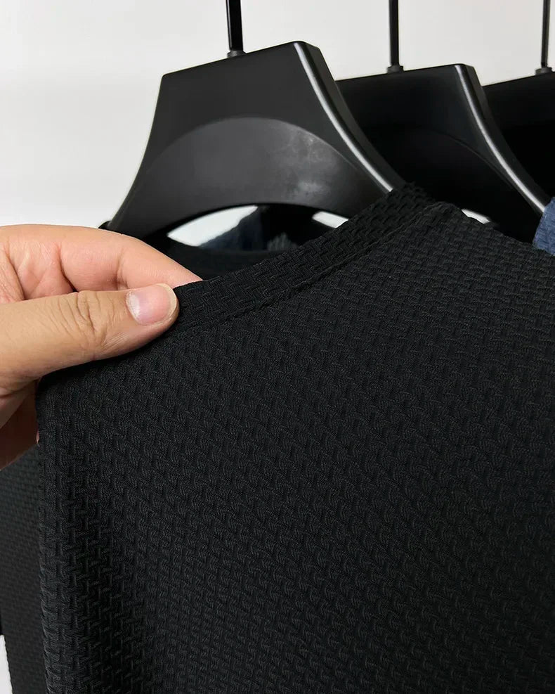 Ice Silk High-Quality Short Sleeve T Shirts Men's Breathable Fashion