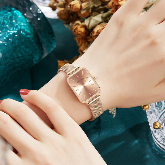 Rose Gold Mesh Strap Women's Watch