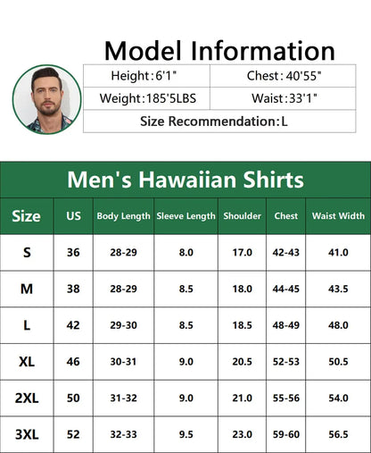 Hawaiian Short Sleeve Shirts with pocket for Men
