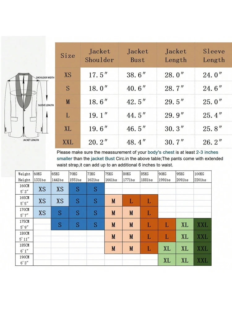 Men's single-piece Slim fit Printed suit jacket, with Lapel for business or casual event