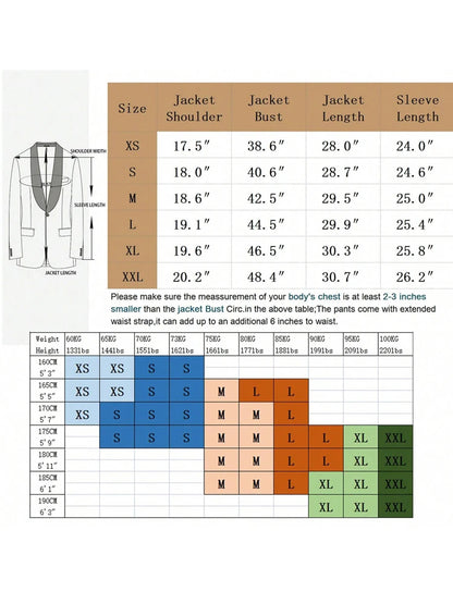 Men's single-piece Slim fit Printed suit jacket, with Lapel for business or casual event