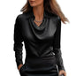 Satin/Silk Elegance Women's Vintage Long Sleeve Blouse