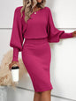 Batwing Sleeve Sweater Dress For Women