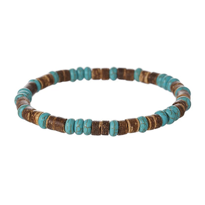 Simple Retro/Bohemian Blue Coconut Men Bracelet
