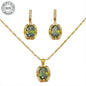 Dark Green, Exquisite Luxury,  Moissanite Jewellery Set
