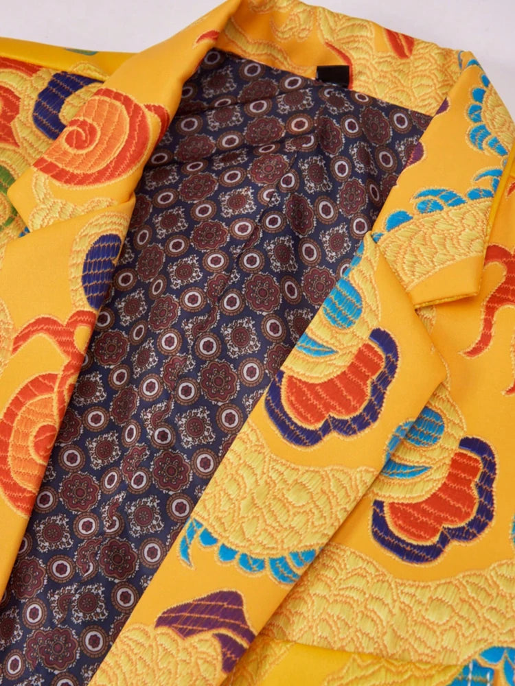 Men's single-piece Slim fit Printed suit jacket, with Lapel for business or casual event