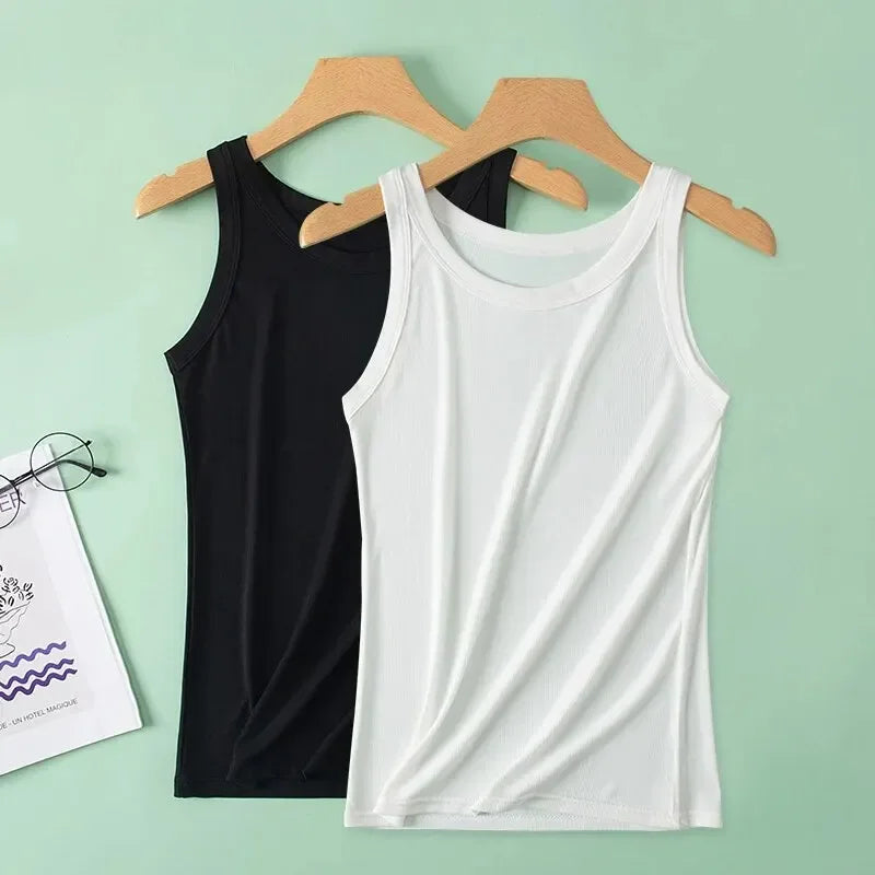 3-piece Ladies Solid Color Vest/Camisole