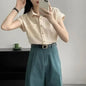 Women's Korean Version of Loose Short-sleeved Polo Shirt Chiffon