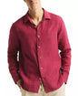 Men's Linen Solid-Color Classic-Fit Long-Sleeve Shirt