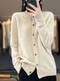 100% Merino Wool Long Sleeve Sweater/Cashmere Cardigan for Spring